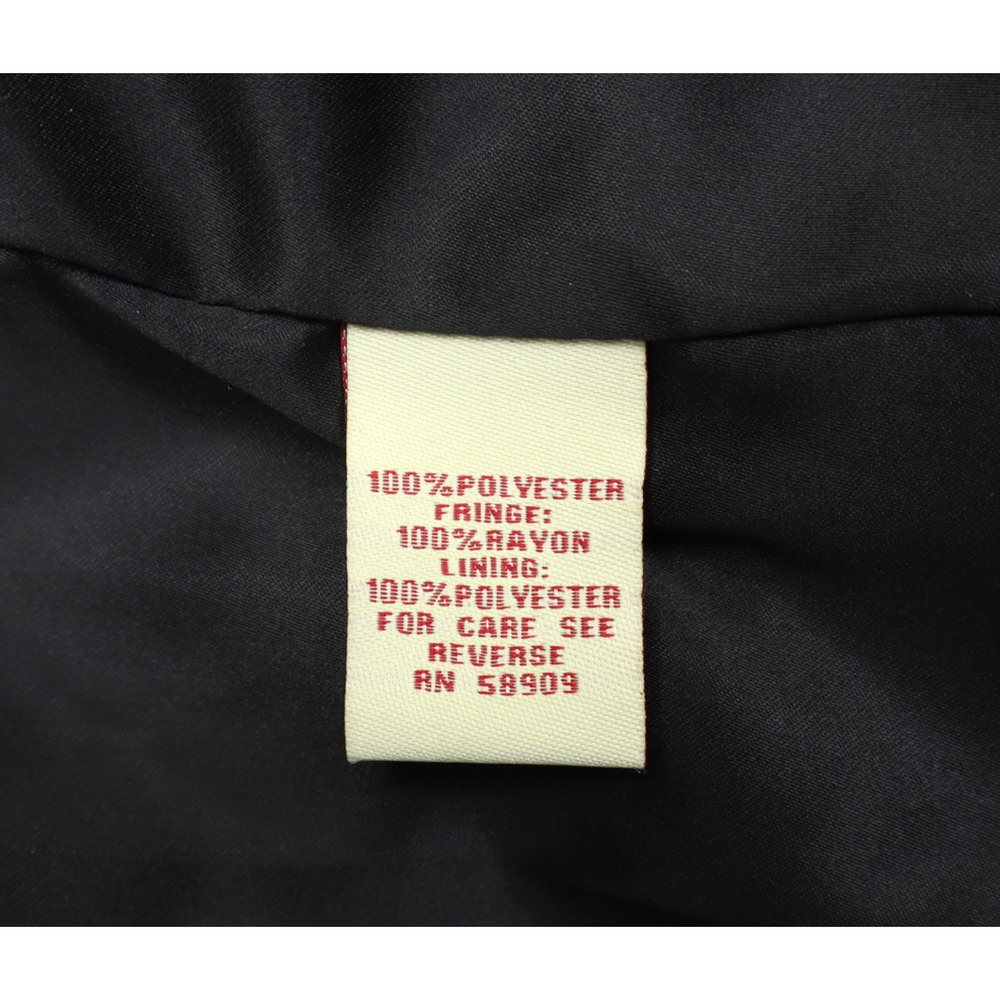 Reba Women's Black Velvet Floral Embroidered Fringe Western Open Jacket Sz Sm/M - Picture 7 of 8